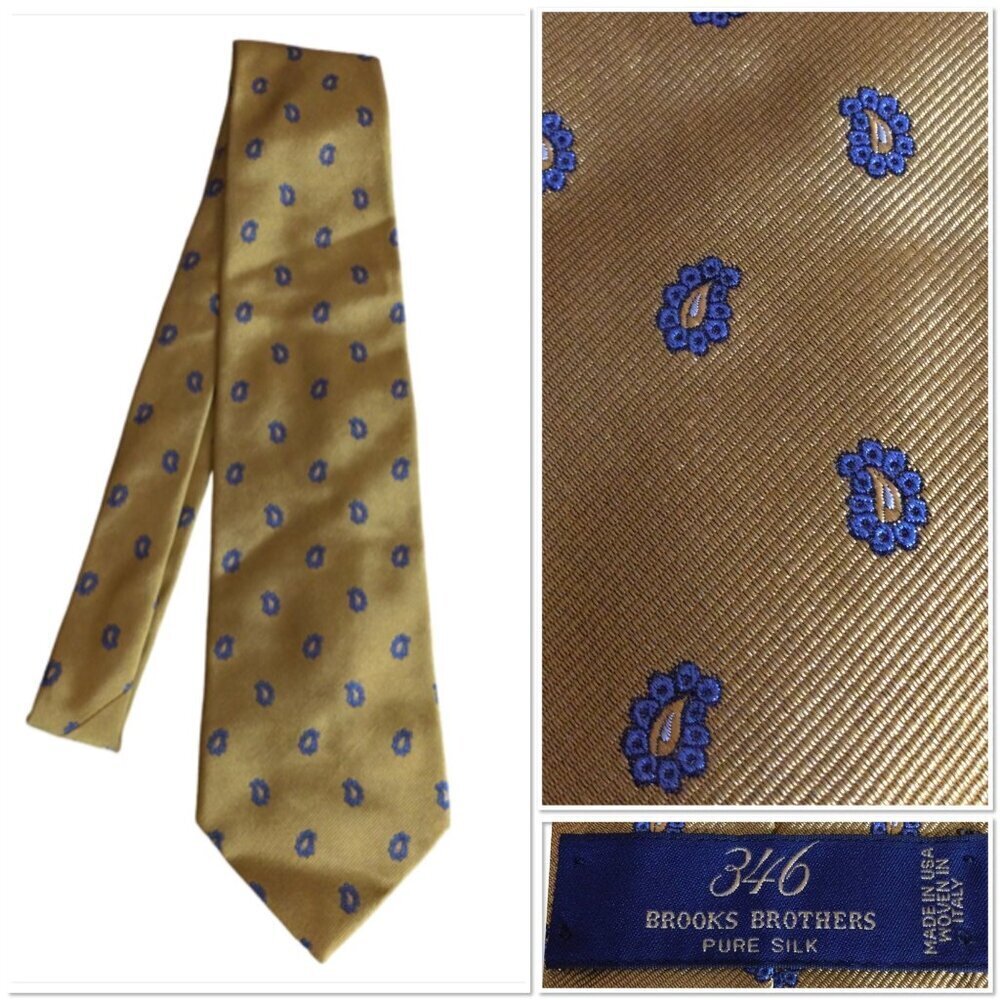 Brooks Brothers Men's Paisley Silk Necktie Tie Multicolor College